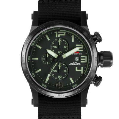 Лучшие армейские часы с хронографом MTM BLACK HYPERTEC CHRONO III (BLACK-LUMI)
